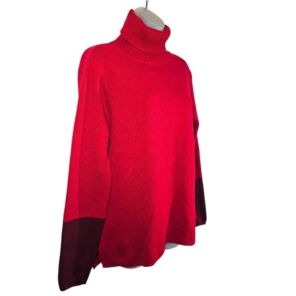 Royal Robbins Westlands Funnel Neck Merino Wool Blend LS Red Sweater Size Large - Picture 7 of 9